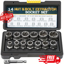 Bolt Extractor Set 14-Piece Stripped Bolt Extractor Socket Set with Storage Case