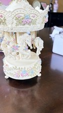 Vintage 1999 Limited Edition Design Musical Carousel Features 3 Rotating Horses