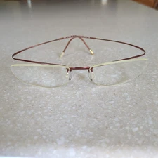 Silhouette 6589 40 6095 Titanium Copper Brown Rimless Eyeglasses Frame 53-16-140