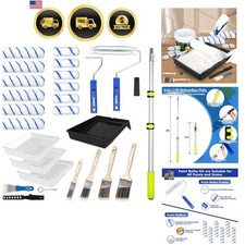 Paint Roller Kit with Extension Pole 27 Piece Set 4 9 Inch Paint Rollers Brushes