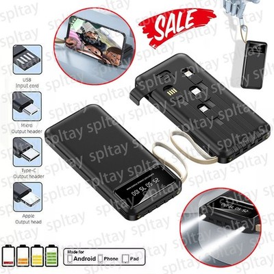 Powerbank Extern 50000mAh mit Kabel USB für Handy Tablet Kopfhörer Smartphone