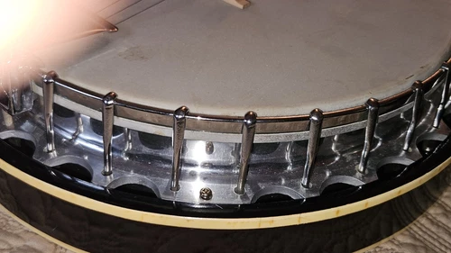 Vintage 5 String Resonator Banjo, Unmarked, with case, Similar To Harmony Eagle - Picture 7 of 22