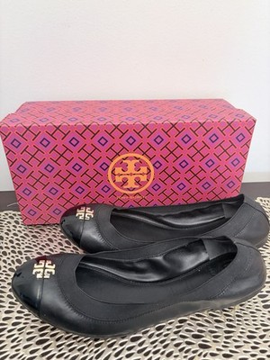 Tory Burch Women's Ballet Flat Size 9 Black Leather