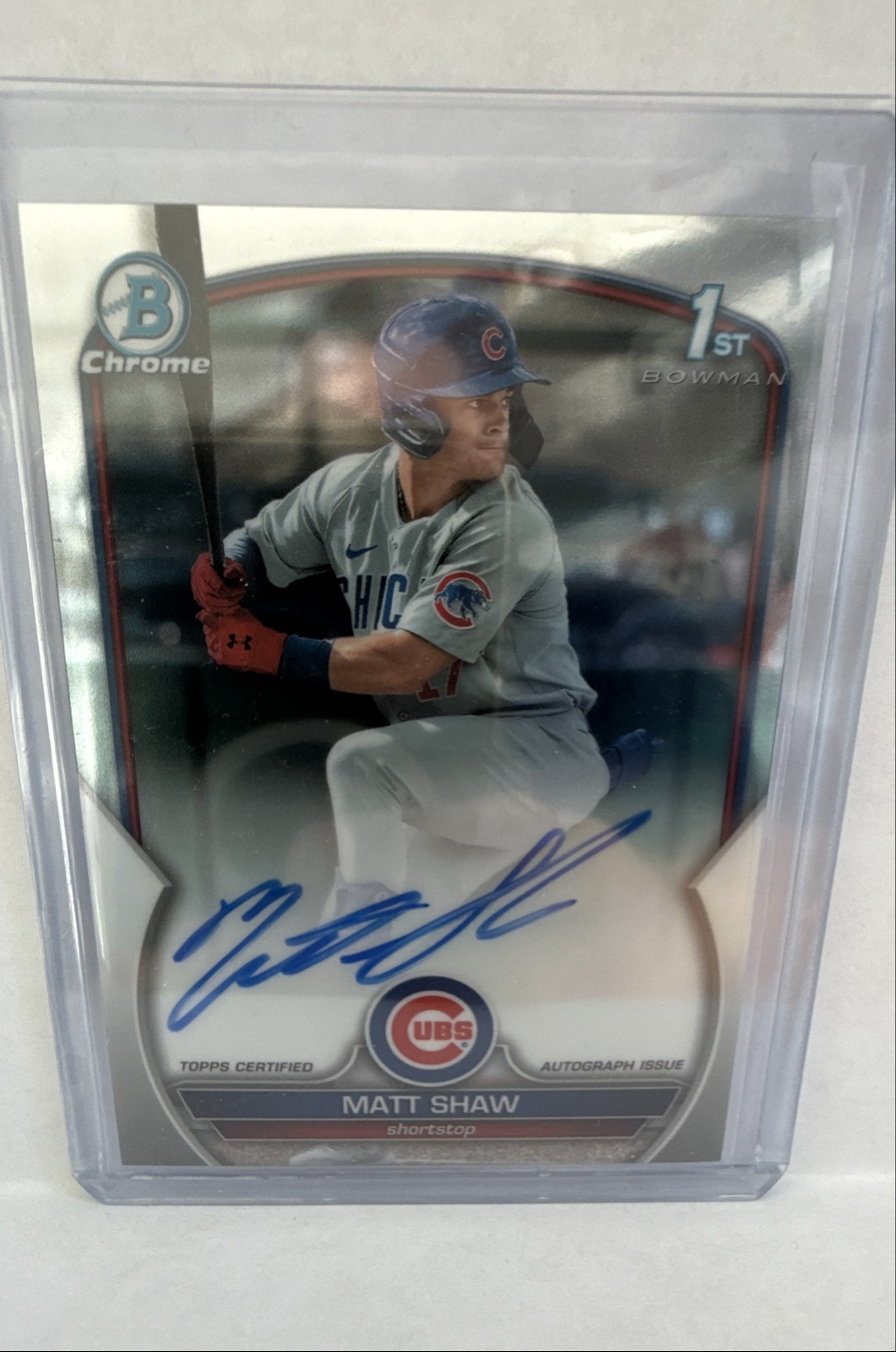 2023 Bowman Draft - Chrome Prospect Autographs Matt Shaw #CDA-MS (AU, RC)