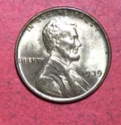 1939 Choice Uncirculated US LINCOLN Cent! FULL RED! Old US Coin!
