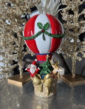 Christmas Hot Air Balloon with Santa Reindeer Presents and Tree Resin Decor