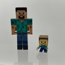 Minecraft Steve Figure 3" Tall & Series 1 Mini With Pickax Official Toy C1 