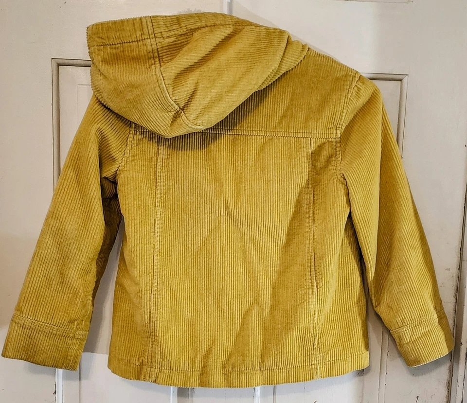 Abrigo de pana Mini Boden Sherpa forrado amarillo mostaza 7-8 años Foto 2 de 4