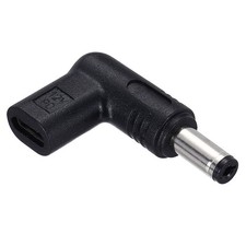 USB 3.1 Type-C Female to DC Male Adapter, 12V Type C to DC5521 Elbow Adapter