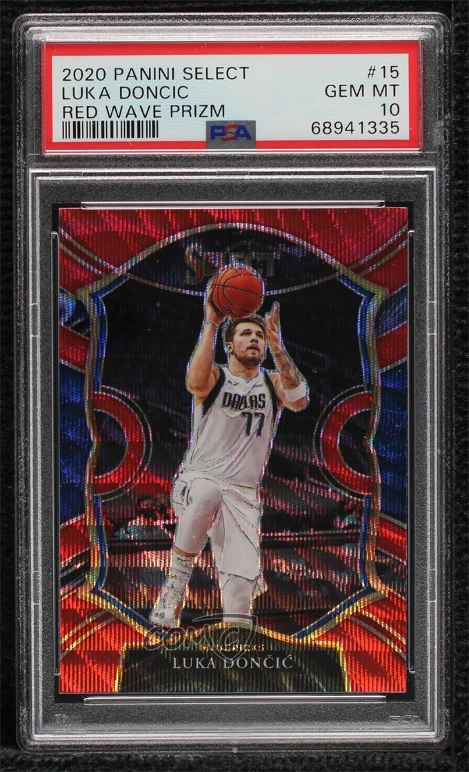 2020 Panini Select Concourse Red Wave Prizm Luka Doncic #15 PSA 10 GEM MT 0x5i
