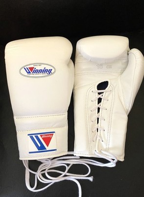Winning ボクシンググローブ 16 oz ホワイト 16oz Winning Boxing Gloves - White – Lace Up - New – Made in Japan