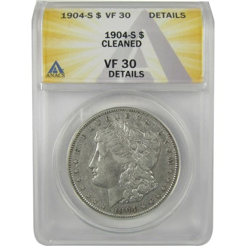 1904 S Morgan Dollar VF 30 Details ANACS Silver $1 Coin SKU:I21162