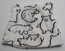 Infant Baby 0-6 Months Gerber Black White Bear Hat