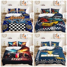 Formula Car Racing Car Speed Racer Sports Car Doona Duvet Quilt Cover Bed Set