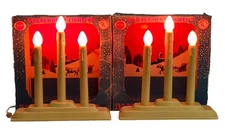 Set/2 VTG 1971 Sears Candelabra 3 Light Candolier Window Electric Drip Box