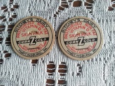 2 Vtg Unused RITCHEY'S Dairy MARTINSBURG PA Milk Bottle Cap 33mm 1 5/16