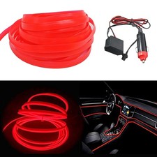 Led Auto Car Interior Decor Atmosphere Wire Strip Light Lamp Accessories Red 12v