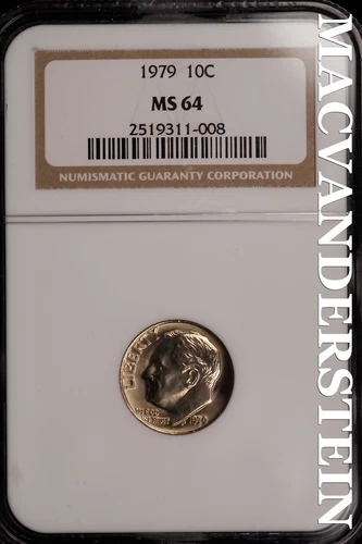 1979 Roosevelt Dime - NGC MS 64 - Brilliant Uncirculated  Lustrous  #SLH531