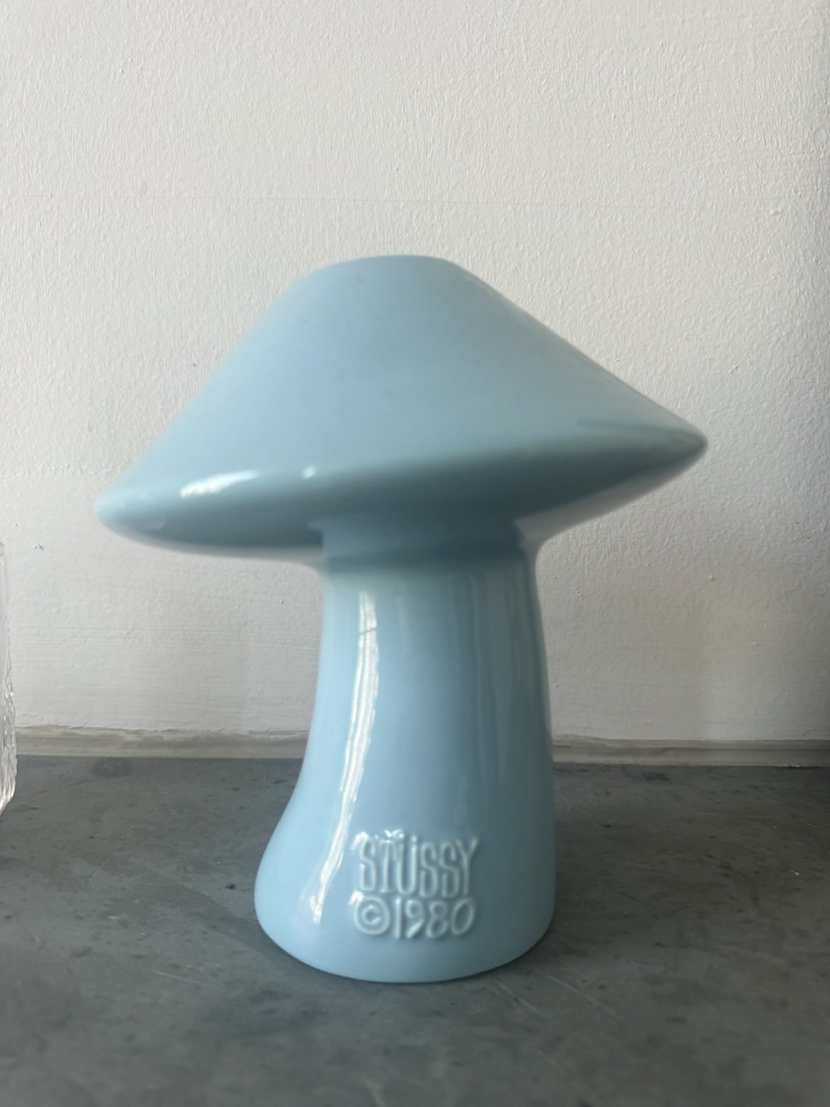Stussy Blue Ceramic Mushroom Vase Streetwear Rare thumbnail 2