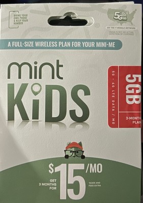 3 Months Mint Kids Mobile Prepaid SIM Card with 5GB DATA, Talk, Text Service
