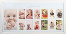  Baby's First Year Frame  Collage Frame For Baby In White  12 Month Pictur...