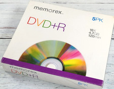 Memorex DVD R Blank Recordable Discs 16X 4.7GB 120Min 5-Pack