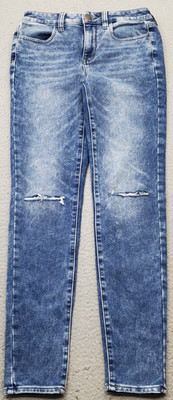 American Eagle Jegging Jeans Womens 2R Blue Denim Super Stretch High Rise Grunge