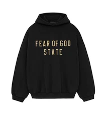 Fear of God Essentials Fleece Hoodie  “Black” NEW-Large-Authentic ✅