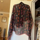 AUTHENTIC Alexander McQueen Silk Scarf， pink, red and black,  52x 12" — photo 4