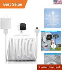 20 FT Waterproof Blink Mini Charger Cable  Wall Adapter for Enhanced Security