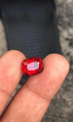 5 Ct Natura Burma Red Color Ruby Cushion Cut Certified Loose Gemstone