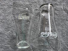 2 Vintage 70's COCA COLA clear glasses with etched logo COKE and COCA COLA enjoy