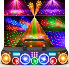 All-in-One Pro Laser Lights for Party, RGBWA Disco Light, GOBO Patterns, Lase...