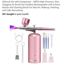 Airbrush Kit with Compressor 48PSI Cordless 0.3mm Nozzle for Nail Art  Makeup