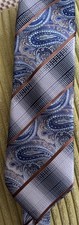 Hi-TIE All Silk Paisley Necktie Hand Made In USA Blue/Brown