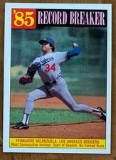 ungraded Fernando Valenzuela #207 1986 Topps baseball card