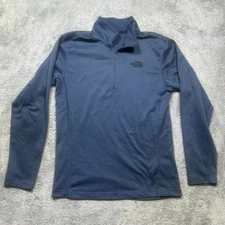 The North Face 1/4 Zip Mens Small Blue Tech Glacier Lightweight Fleece Hiking