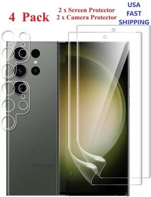 2 x Hydrogel Screen+ 2x Camera Lens Protector For Samsung Galaxy Ultra (S23,S22)