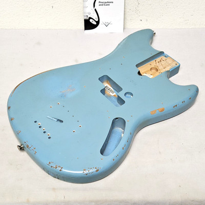 Fender JMJ Road Worn Mustang Bass Body - Faded Daphne Blue Nitro Guitar