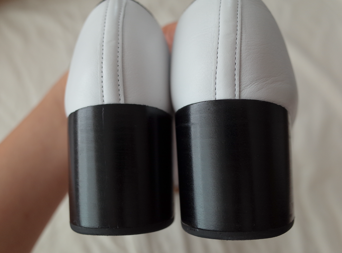 Repetto Farah White Leather Black Bow Block Heel Ballet Pump 39 | eBay