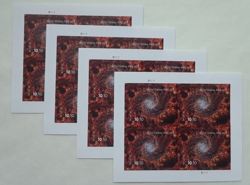 2025 Mini Sheet of Four US Priority Stamp of $10.10 SPIRAL GALAXY, USA Sc # 5954 - Picture 6 of 8