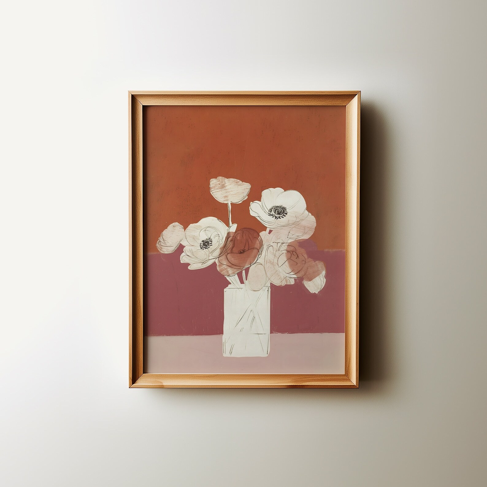 Cottage Core Decor Abstract Floral Oil Painting Art Large Wall Art Botanical