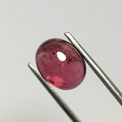 Genuine ruby lite tourmaline cabochon gemstone good color oval shape 4.20 carat - Picture 4 of 4