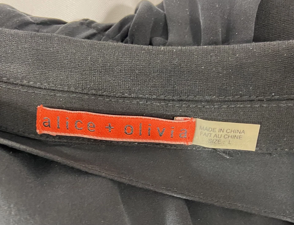 ALICE + OLIVIA Size Large Semi Sheer Black Evening Bow Tie Jacket Top - Image 4 of 4