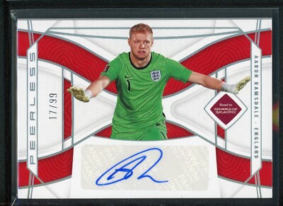2022 AARON RAMSDALE 17/99 AUTO PANINI NATIONAL TREASURES FIFA ROAD TO WORLD CUP