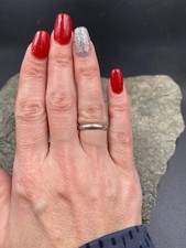 Stunning Vtg 925 Sterling Silver Classic Wide Band Ring 434