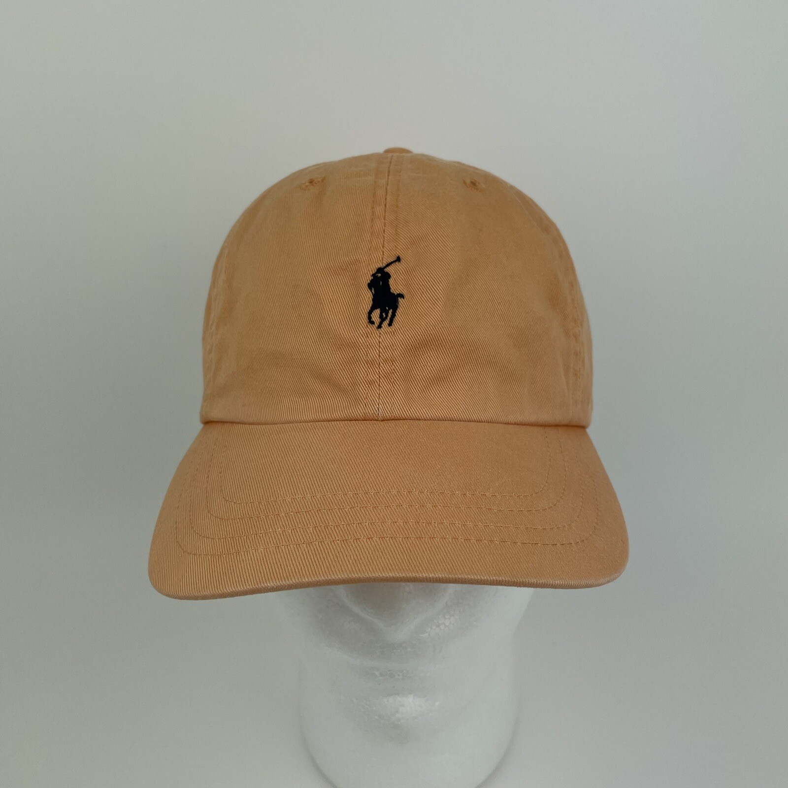 Polo Ralph Lauren cappello a sfera chino cotone arancione blu navy pony regolabile