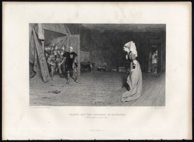 3 antike Drucke-KÖNIG HENRY VI-TALBOT-AUVERGNE-WARWICK-Shakespeare-Ritter-1873
