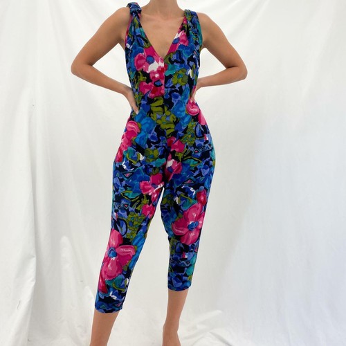 Pink Floral Print Oversized Jumpsuit [S 