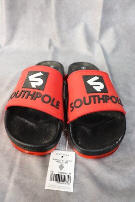 South Pole Marc Ecko Men's Pool Slide Sandals Red And Black Size